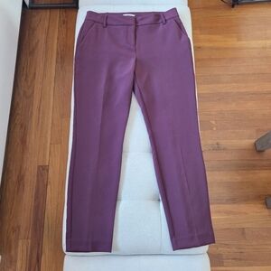 Bar III Burgundy Straight Leg Classic Work Pants Size 6 Tab Front Suit Trousers